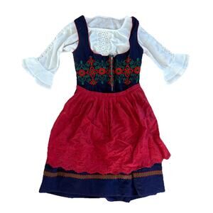 German Traditional Dirndl Dress Oktoberfest Bavarian Beer Girl Costume Size 8/10